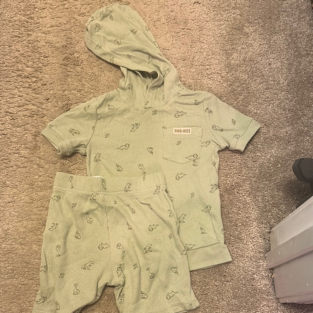 Carters 2 Piece Waffle Dinosaur Set 2T